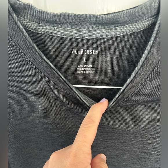 Men's VanHeusen Gray Shirt Size Large - Picture 5 of 6